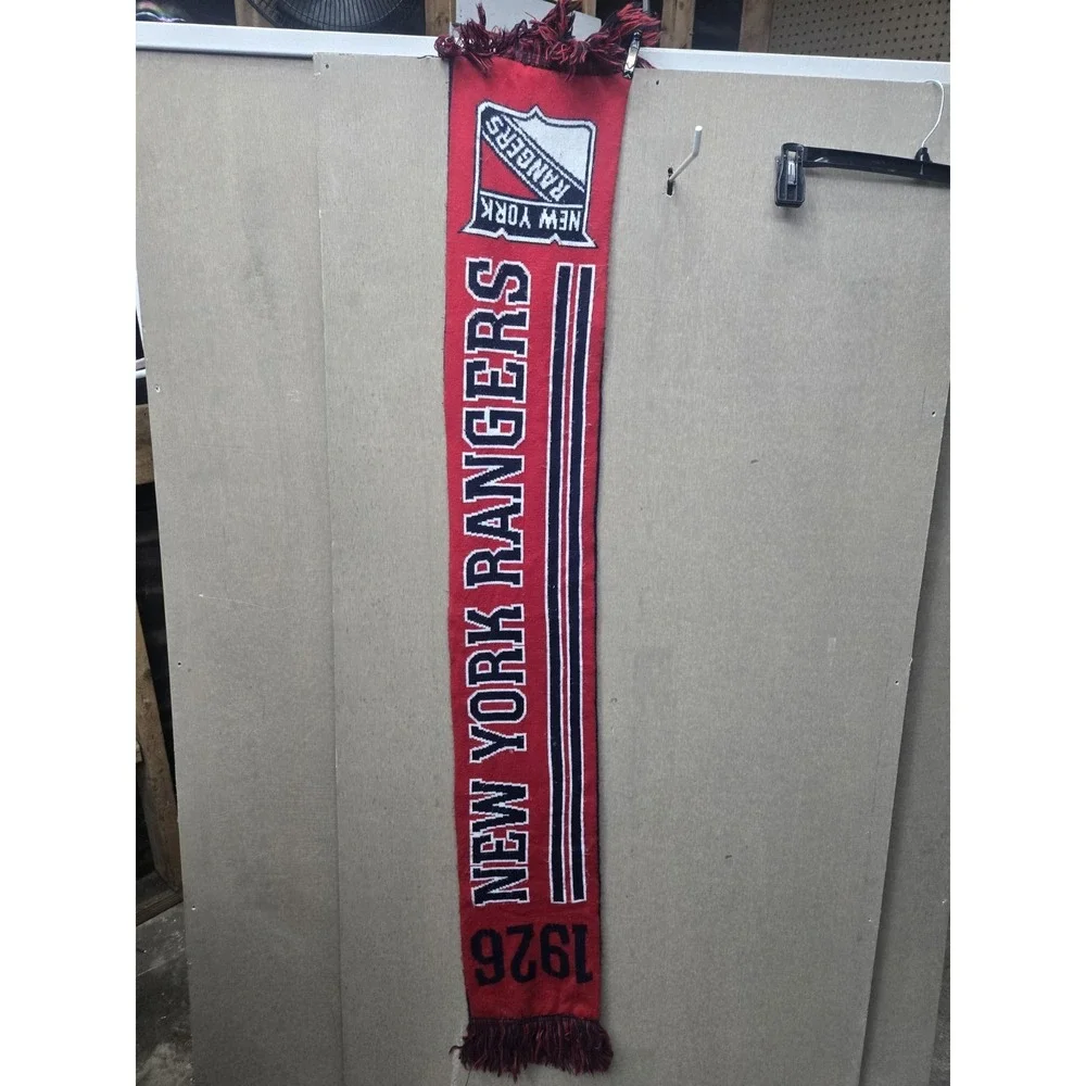 New York Rangers 1926 NHL Old Time Hockey Knit Scarf Reversible Red Blue‎